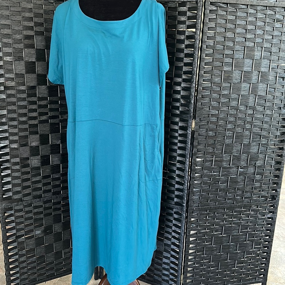 J. Jill Wearever Collection Teal Dress with Pockets sz XL
